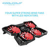 Laptop Gaming Cooler Stand with Four Fan and 2 USB Ports for 14-17inch Laptop